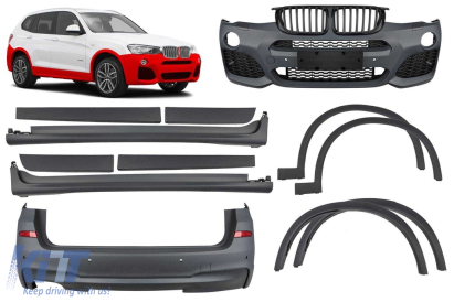 Pachet M potrivit pentru BMW X3 F25 2014-2017 cu deschidere unică pentru țeavă de eșapament dublă --oo----- Performance AutoTuning