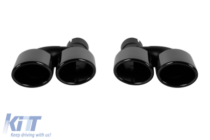 Exhaust tips negre lucioase, potrivite pentru Audi A4 B9.5 după 2021 Performance AutoTuning