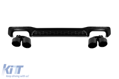 Difuzor S-Style cu ieșiri de evacuare negre, potrivit pentru bara spate Audi A7 Sportback S line 2019–2024 Performance AutoTuning