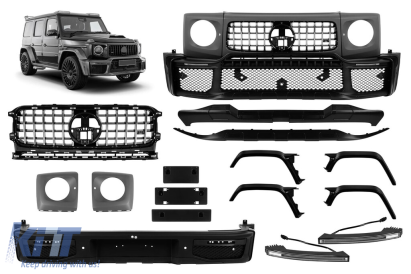 Kit de caroserie tuning tip B design potrivit pentru Mercedes G-class W465 după 2024 cu elemente cromate Performance AutoTuning