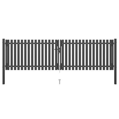 Poartă de gard de grădină, oțel, 400x75 cm, antracit GartenMobel Dekor