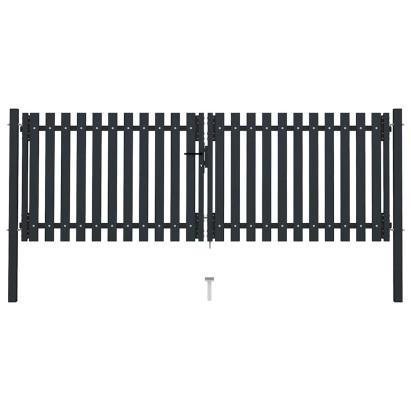 Poartă de gard cu ușă dublă, oțel, 300x100 cm, antracit GartenMobel Dekor