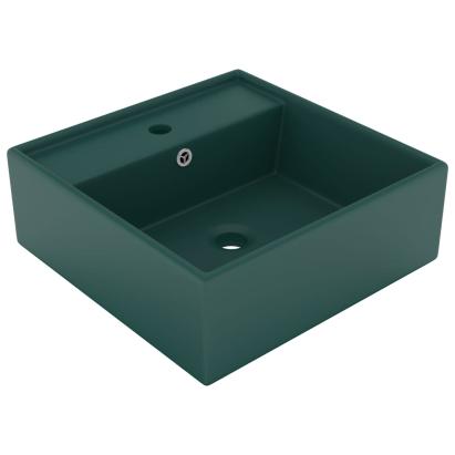 Chiuvetă lux preaplin verde închis mat 41x41 cm ceramică pătrat GartenMobel Dekor