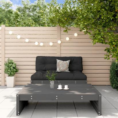Set mobilier relaxare grădină, 2 piese, gri, lemn masiv de pin GartenMobel Dekor