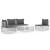 Set mobilier de grădină, 5 piese, cu perne, alb, oțel GartenMobel Dekor