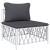 Set mobilier de grădină, 5 piese, cu perne, alb, oțel GartenMobel Dekor