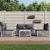 Set mobilier de grădină, 5 piese, cu perne, alb, oțel GartenMobel Dekor