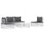 Set mobilier de grădină, 5 piese, cu perne, alb, oțel GartenMobel Dekor