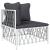 Set mobilier de grădină, 5 piese, cu perne, alb, oțel GartenMobel Dekor
