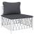 Set mobilier de grădină, 5 piese, cu perne, alb, oțel GartenMobel Dekor