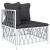 Set mobilier de grădină, 5 piese, cu perne, alb, oțel GartenMobel Dekor