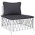 Set mobilier de grădină, 5 piese, cu perne, alb, oțel GartenMobel Dekor
