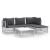 Set mobilier de grădină, 5 piese, cu perne, alb, oțel GartenMobel Dekor