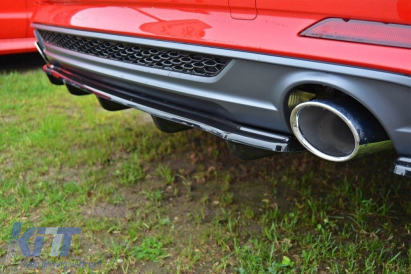 Adăugare Maxton Design cu nervuri verticale pentru bara de protecție spate S-Line potrivită pentru Audi A5 F5 coupe, Sportback după 2016, lac negru Performance AutoTuning