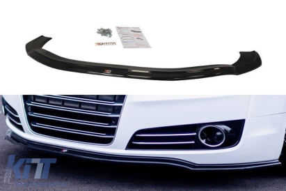 Spoiler Maxton Design potrivit pentru bara frontală standard a Audi A8 D4 2009-2013, lac negru Performance AutoTuning