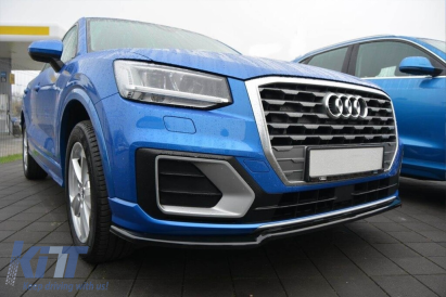 Spoiler Maxton Design potrivit pentru bara frontală a Audi Q2 Sport după 2016, lac negru Performance AutoTuning