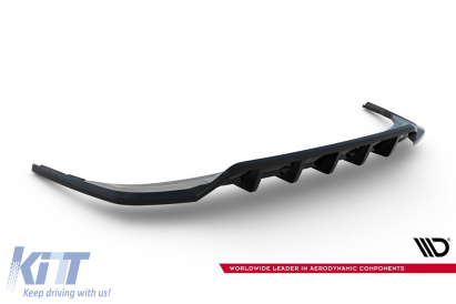 Spoiler Maxton Design potrivit pentru bara de protecție S-Line din spate a Audi Q7 2019-2023, lac negru Performance AutoTuning