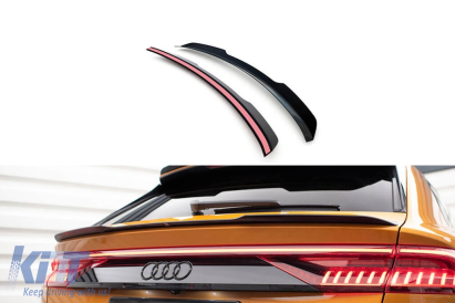 Spoiler potrivit pentru Maxton Design versiunea 2 tip S-Line pe Audi Q8 S-line după 2018, SQ8 după 2019, lac negru Performance AutoTuning