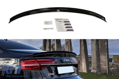 Spoiler tip S8 Maxton Design potrivit pentru Audi A8 D4 2013-2017, lac negru Performance AutoTuning