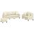 Set de canapele cu perne, 3 piese, crem, piele ecologică GartenMobel Dekor