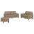 Set de canapele cu perne, 3 piese, cappuccino, piele ecologică GartenMobel Dekor