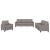 Set de canapea cu perne, 3 piese, gri taupe, material textil GartenMobel Dekor