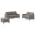 Set de canapea cu perne, 3 piese, gri taupe, material textil GartenMobel Dekor
