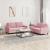Set de canapele cu perne, 2 piese, roz, catifea GartenMobel Dekor