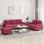 Set canapea cu perne, 3 piese, roșu vin, catifea GartenMobel Dekor