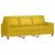 Set de canapele cu perne, 3 piese, galben, catifea GartenMobel Dekor