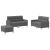 Set de canapele cu perne, 3 piese, gri închis, textil GartenMobel Dekor