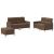 Set de canapele cu perne, 3 piese, maro, textil GartenMobel Dekor