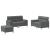 Set de canapele cu perne, 3 piese, gri închis, textil GartenMobel Dekor