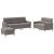 Set de canapea cu perne, 3 piese, gri taupe, material textil GartenMobel Dekor