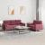 Set canapea cu perne, 2 piese, roșu vin, material textil GartenMobel Dekor
