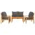 Set mobilier de grădină cu perne, 5 buc., lemn masiv acacia GartenMobel Dekor