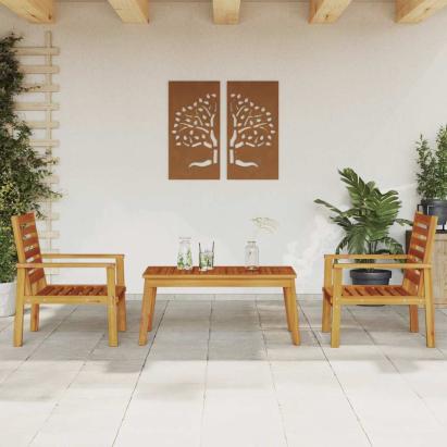 Set mobilier de grădină cu perne, 3 piese, lemn masiv acacia GartenMobel Dekor