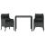 Set mobilier de grădină cu perne, 3 piese, negru, poliratan GartenMobel Dekor