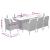 Set mobilier grădină cu perne, 9 piese, gri deschis, poliratan GartenMobel Dekor