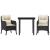 Set mobilier de grădină cu perne, 3 piese, negru, poliratan GartenMobel Dekor
