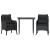 Set mobilier de grădină cu perne, 3 piese, negru, poliratan GartenMobel Dekor