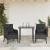 Set mobilier de grădină cu perne, 3 piese, negru, poliratan GartenMobel Dekor