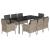 Set mobilier grădină cu perne, 9 piese, gri deschis, poliratan GartenMobel Dekor