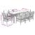 Set mobilier grădină cu perne, 9 piese, gri, poliratan GartenMobel Dekor