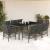 Set mobilier grădină cu perne, 9 piese, gri, poliratan GartenMobel Dekor