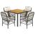 Set mobilier de grădină cu perne, 5 piese, negru, poliratan GartenMobel Dekor