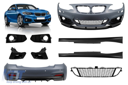 Pachet de design M Performance Design potrivit pentru BMW Seria 2 F22 Coupe, F23 Cabriolet 2013-2018 cu PDC, fără halogen -o--o- Performance AutoTuning