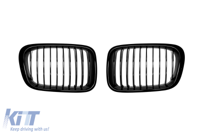 Grile de rinichi cu nervuri simple, vopsite în negru, potrivite pentru BMW Seria 3 E46 sedan, E46 touring 1998-2001 Performance AutoTuning