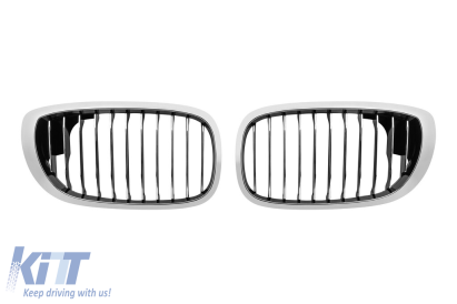 Grile rinichi cromate/negre potrivite pentru BMW Seria 3 E46 coupe, cabrio 2003-2006 Performance AutoTuning