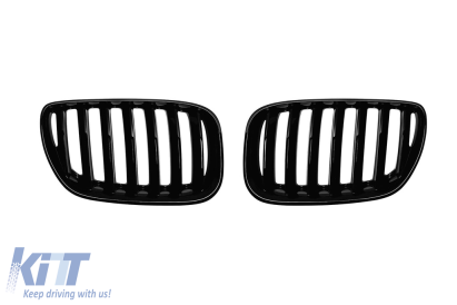 Grile rinichi cu nervuri simple vopsite în negru, potrivite pentru BMW X5 E53 2004-2007 Performance AutoTuning